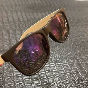 Rex Tom Sunglasses Black Frame with Blue Lenses & White Sides